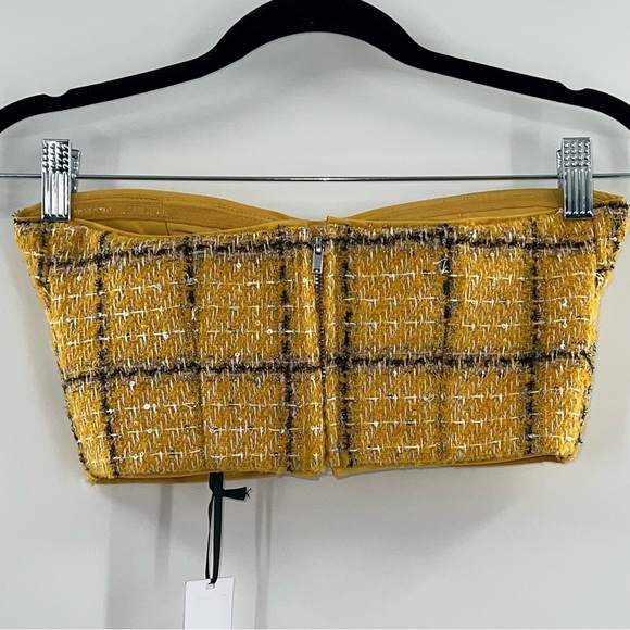 Assignment NWT Cady Yellow Plaid Crop Top size XXS Revolve - Picture 5 of 9